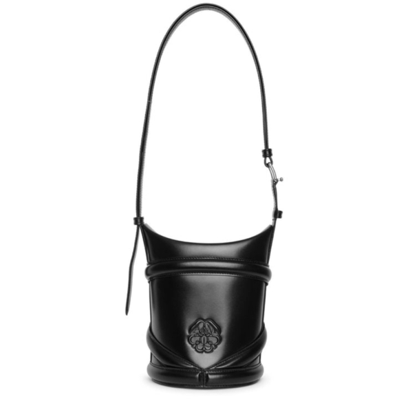 Alexander McQueen Handbags - $1790 Alexander McQueen The Curve Logo Embossed Bucket Bag Shoulder/Crossbody
